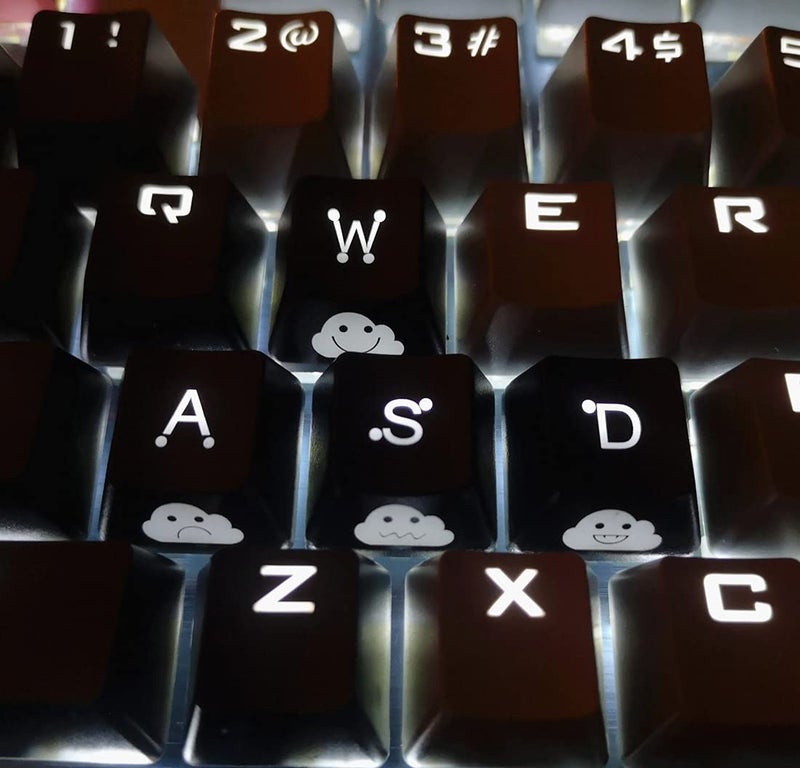 TS Keycap Replacement WASD Arrow Keycaps UV Coating Backlit Double Shot Cute Keycap OEM Profile for All MX Gaming Mechanical Keyboard (4 Keys Arrow) - Image 3